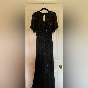 Women’s Baltic Born Black & Gold Sparkle Maxi Dress Size Medium